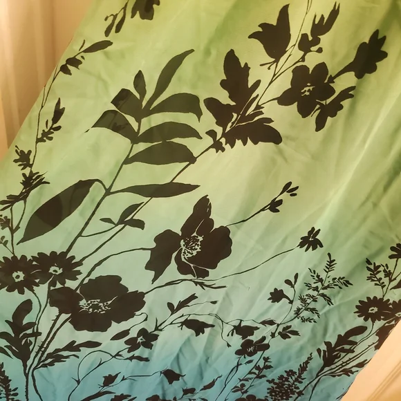 Scarlett Black Bodice Blue-Green Ombre Floral Maxi Dress - Picture 4 of 5